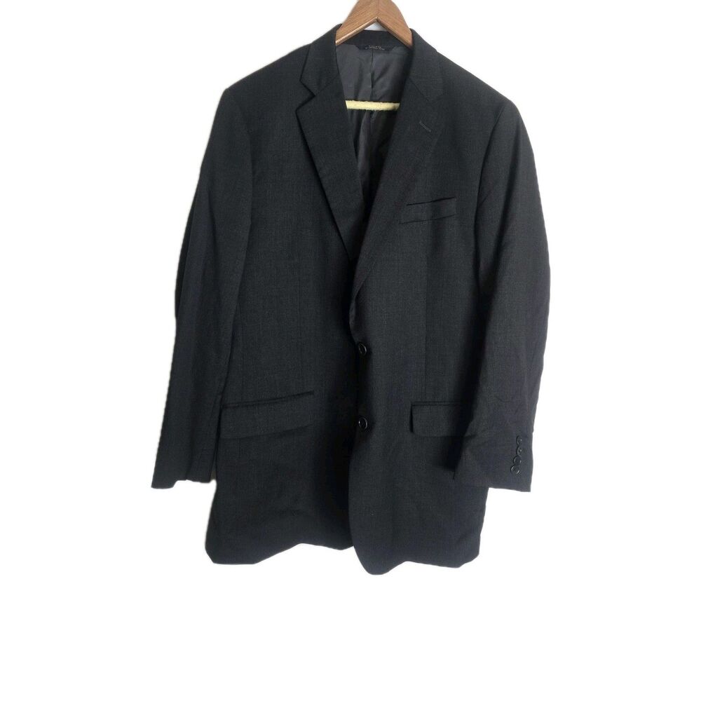Brooks Brothers 1818 Madison Fit Wool Blazer Jacket Men 44L Dark Gray Estrato